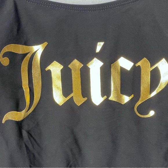 Juicy Couture Logo Black Label Deep Scoop Back High Cut One Piece Swimsuit Med - Picture 5 of 13
